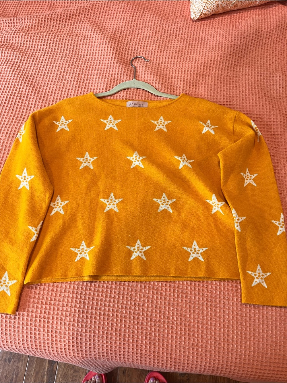 Philosophy Yellow Star-Print Scoopneck Sweater